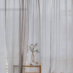 Light Grey Daytime Tunnel Top Or Tie Curtain Set Of 2 - thumbnail 2