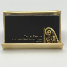 Brass Business Card Holder Modern Desk Accessory - thumbnail 4
