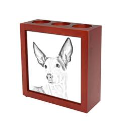 Ibizan Hound - Wooden Stand For Candles/Pens With The Image Of A Dog New Collection - thumbnail 1