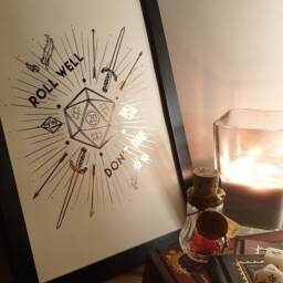 A4 Metallic Foil Dnd Roll Well Don't Die Dice Wall Art, Fantasy Print in Copper, Gold, Silver Or Rose Gold - thumbnail 2