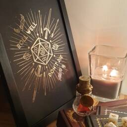 A4 Metallic Foil Dnd Roll Well Don't Die Dice Wall Art, Fantasy Print in Copper, Gold, Silver Or Rose Gold - thumbnail 3