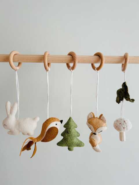 Woodland Baby Gym Toys Handmade Felt Forest Creatures - image 1