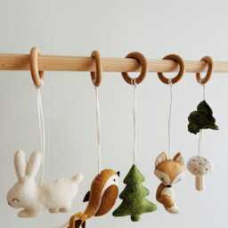 Woodland Baby Gym Toys Handmade Felt Forest Creatures - thumbnail 2