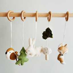 Woodland Baby Gym Toys Handmade Felt Forest Creatures - thumbnail 3
