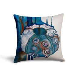 Turquoise Feather Flamingo Cushion Cover, Tropical Vibes, Soft Pillow Case For Colorful Home, Bird Lover Gift - thumbnail 2