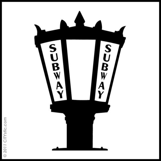 Nyc Subway Lamp Vinyl Wall Decal New York Fifth Avenue Decor - image 1