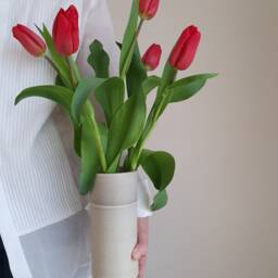 Ceramic Handmade Large Pottery Vase, White Vase For Flowers, Modern Unique Wedding Gift, Stoneware Tall Flower - thumbnail 2