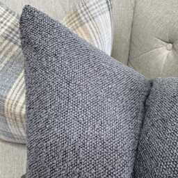 "Neutral Boucle Cushion Cover Durable Designer Fabric For Sofa Bed Decor - 12"" X 20" - thumbnail 2