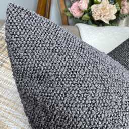 "Neutral Boucle Cushion Cover Durable Designer Fabric For Sofa Bed Decor - 12"" X 20" - thumbnail 3