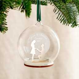 Metallic Gold Engagement Silhouette Personalised Christmas Bauble - thumbnail 2