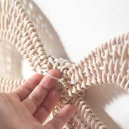 Wicker Bow Wall Decor, Boho Nursery Decoration, Beige Pink Sage Green - thumbnail 4