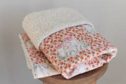 Handmade Crib Blanket Made Of 100% Cotton - Soft & Breathable Ideal As A Baby Shower Gift For Girls, With Floral Print - thumbnail 1