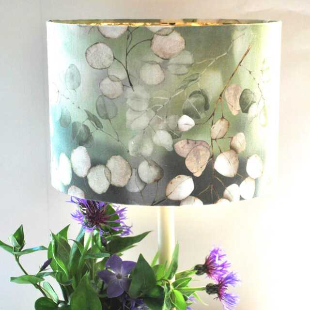 Handmade Green Floral Lampshade Honesty Botanical Table Or Pendant Light - image 1