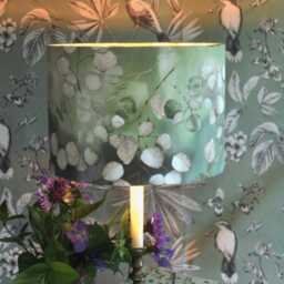 Handmade Green Floral Lampshade Honesty Botanical Table Or Pendant Light - thumbnail 3