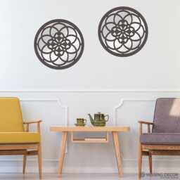 Round Wooden Wall Mirror Toskania 60cm - thumbnail 4