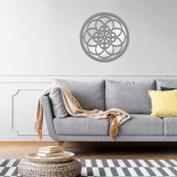 Round Wooden Wall Mirror Toskania 60cm - thumbnail 1