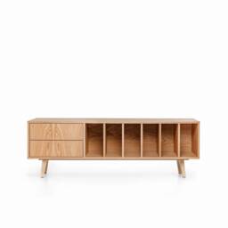 "Vinyl Record Cabinet Oak ""Marigold" - thumbnail 1