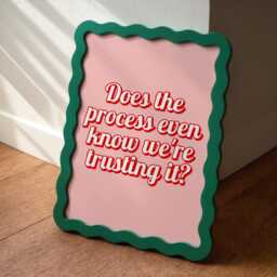Girly Office Wall Art Print - Trusting The Process Print, Preppy Artwork, Motivational Pink For - thumbnail 2
