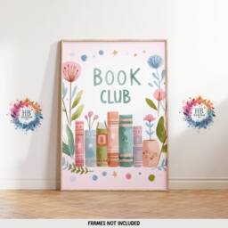 Book Club Print Set - Of 3 Posters - Watercolour Reading Design Home Library Decor Bedroom Wall Art Books Lover Bookish Gift - thumbnail 3