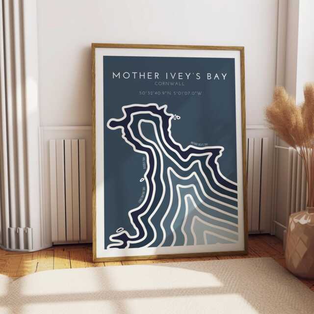 Mother Ivey's Bay Cornwall Print Minimalist Seascape Art - image 1