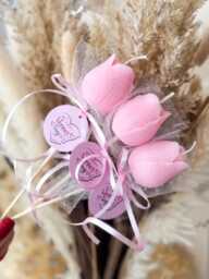 Thank You Flower Candle With Personalised Tag - Tulip Gift - thumbnail 1