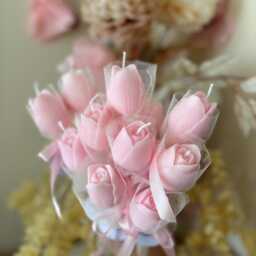 Thank You Flower Candle With Personalised Tag - Tulip Gift - thumbnail 2