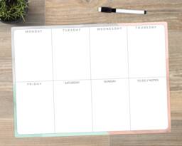 Weekly Planner, Family Meal Fridge Dry Erase Planner, To Do A4 Weekly Schedule Board - thumbnail 1