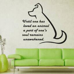 Dog Quote Wall Decal Until One Has Loved An Vinyl Animal Grooming Salon Decals Sticker Home Decor Nursery Art Mural Pet Shop Ms70 - thumbnail 1