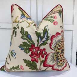 Titley & Marr Ashby Floral Red Green Cushion Pillow Cover - thumbnail 3