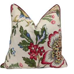 Titley & Marr Ashby Floral Red Green Cushion Pillow Cover - thumbnail 1