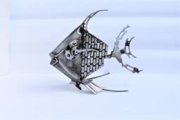 Fish, Fish Sculpture, Zodiac Gift, Metal Restaurant Decor, Steampunk Fish, Gift Men, Office Home Art Art