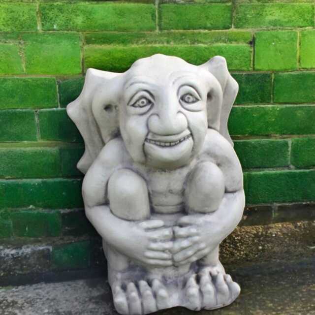 Concrete Cute Gargoyle Statue Stone Friendly Creature Figurine Outdoor Fantasy Sculpture Garden Guardian Decor Whimsical Yard Ornament Gift - image 1