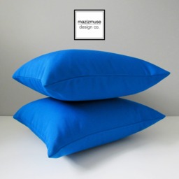 Pacific Blue Outdoor Sunbrella?? Pillow Cover, Cobalt Throw Pillows, Scatter Cushions For Pool/Patio Lounge Chairs By Mazizmuse - thumbnail 1