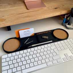 Personalised Desk Organiser, Custom Name Keyboard Tray, Gift For Him, Fathers Day Gift, Office Pen Business Card Holder, UK - thumbnail 3