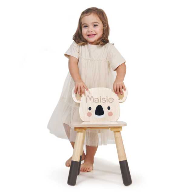 Personalised Wooden Kids Chair - Koala Furniture Christmas Birthday Baby Gift, Nursery Or Playroom - image 1