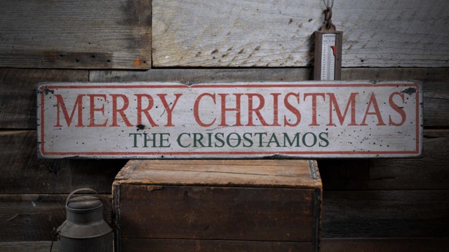 Family Christmas Sign, Decor, Wall Wood Sign - Rustic Hand Made Wooden Decor - image 1