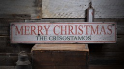 Family Christmas Sign, Decor, Wall Wood Sign - Rustic Hand Made Wooden Decor - thumbnail 1