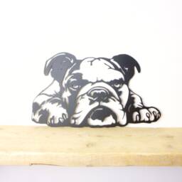 British Bulldog Peeping Wall Art/Garden Sculpture - thumbnail 2