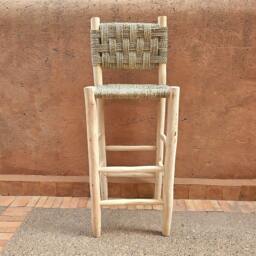Moroccan Stool Bar With Palm Leaf Cord - thumbnail 3