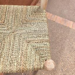 Moroccan Stool Bar With Palm Leaf Cord - thumbnail 4