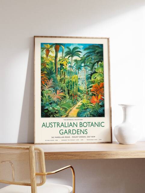 William Morris Print, Australia Botanic Garden Poster, Henri Roussea Vintage Botanical Wall Art, Floral Art - image 1