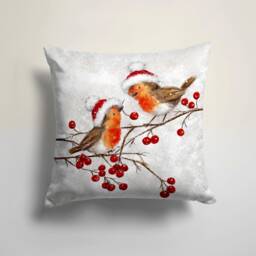 Winter Cardinal Bird Cushion Cover/Christmas Pine Tree Throw Pillow Cover/xmas Deer Case/Winter Landscape Red Home - thumbnail 2