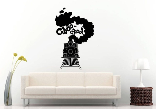 Choo Train Locomotive Railroad Tracks Baby Boy Kids Room Wall Sticker Decal Vinyl Mural Decor Art L2354 - image 1