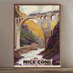 Vintage Nice Coni Railway Travel Poster French Alps Train Retro Wall Art Print - thumbnail 2