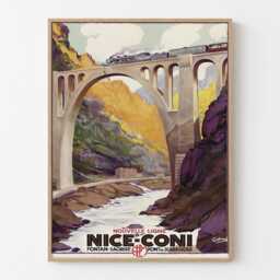 Vintage Nice Coni Railway Travel Poster French Alps Train Retro Wall Art Print - thumbnail 1