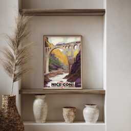 Vintage Nice Coni Railway Travel Poster French Alps Train Retro Wall Art Print - thumbnail 3