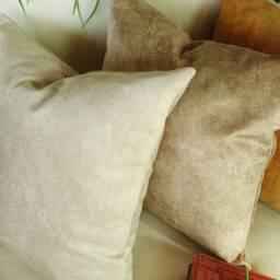 Ecru Coffee Cream Velvet Pillow Cover Mid Century Modern Decor - thumbnail 3