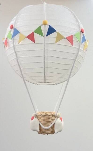 Rainbow Themed Hot Air Balloon Nursery Light Shade - image 1