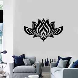 Wall Vinyl Decal Flower Lotus Padma Symbol Ornament Yoga Studio Floral Modern Abstract Home Art Decor - #1239Da - thumbnail 3