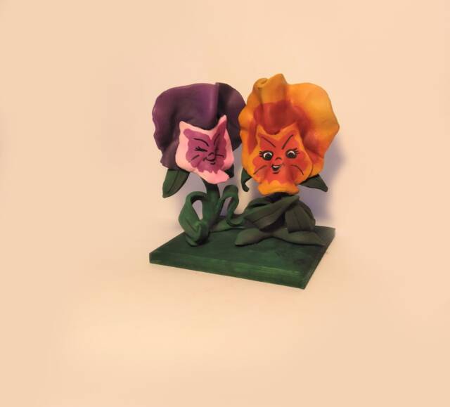 Alice in Wonderland - Flowers. Handmade Polymer Clay Action Figure. Unique Collectible - image 1